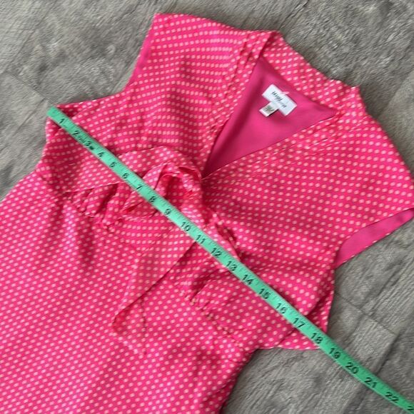 Mini maternity 100% silk summer dress pink polka dots Sz Large - Picture 11 of 15